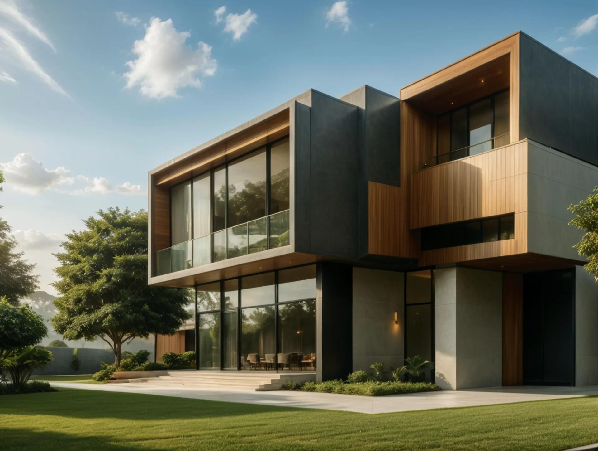Modern timber-clad house